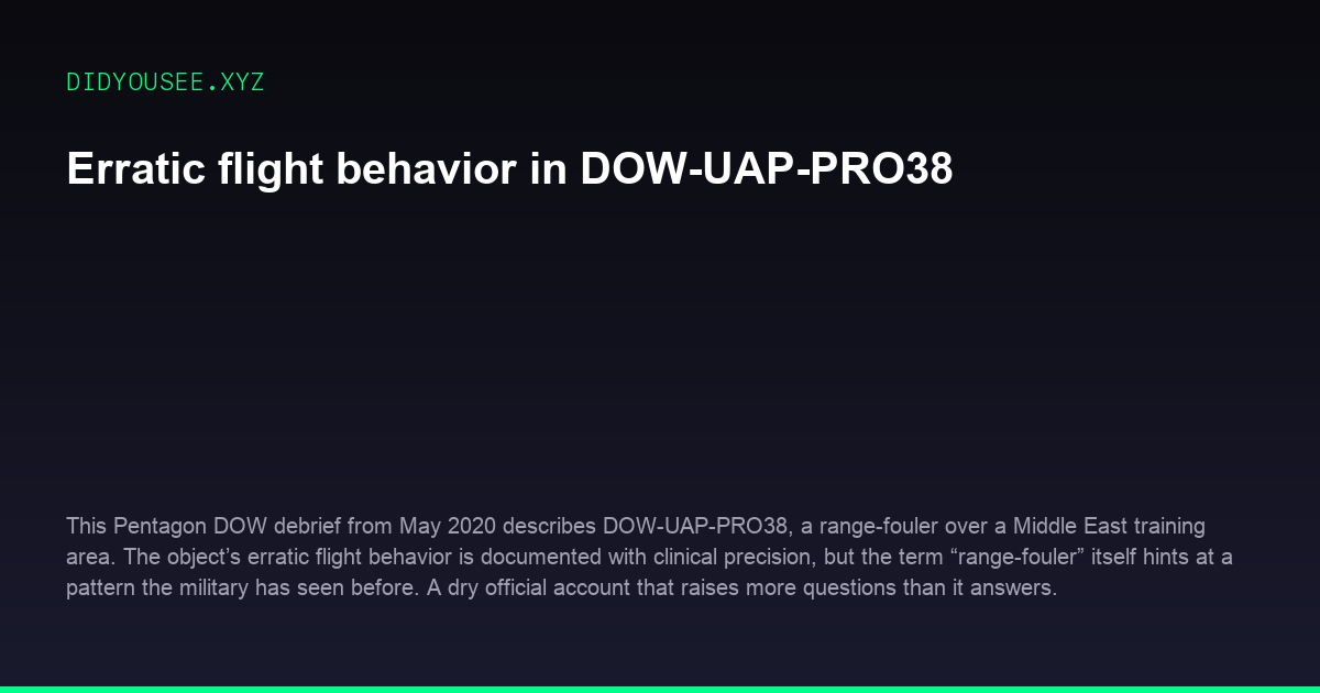 Erratic flight behavior in DOW-UAP-PRO38